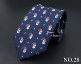 Classic Red Blue Christmas Tie For Men Father Festival Gift Santa Claus Snowman Tree Snowflake Elk Necktie Skinny 7cm Accessory