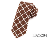 New Floral Print Necktie For Men Casual Cotton Linen Ties Plaid Slim Tie Male Suits Skinny Neck Tie For Wedding Business Gravats