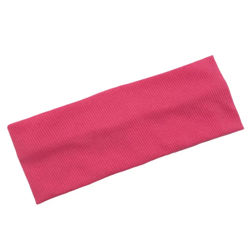New Solid Knitted Headband for Women Girls Autumn Winter Sport Yoga Sweat Uptake Headwear Elastic Hairbands Hair Accessories