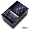 Cravate pour homme, tout nouveau style, cadeau de mariage, ensemble de pochettes, boîte à cravates, accessoires de costume noirs pour hommes