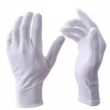 Lot de 10 gants de travail blancs en coton pour la manipulation des mains sèches, gants de spa, gants de cérémonie très extensibles, outils de nettoyage ménager