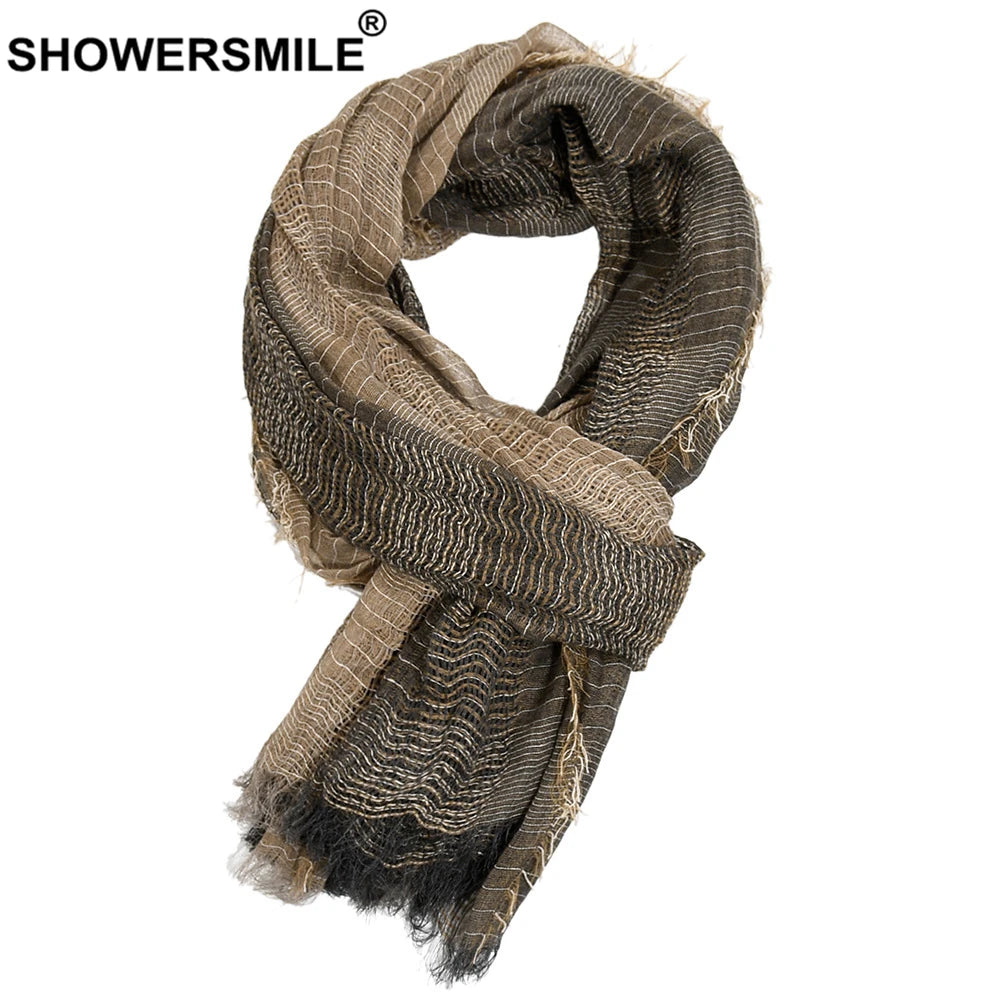 SHOWERSMILE Schal Herren Herbst Winter Britischer Stil Herrenschals Patchwork Khaki Schwarz Grau Navy Männlicher Schal 180cm * 110cm