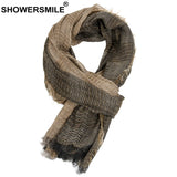 SHOWERSMILE Schal Herren Herbst Winter Britischer Stil Herrenschals Patchwork Khaki Schwarz Grau Navy Männlicher Schal 180cm * 110cm