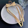 New Korean Black Bow Hair Tie Scrunchies Women Elegant Silk Elastics Hair Band Ponytail Hold Headdress Hair Accessories