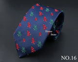 Classic Red Blue Christmas Tie For Men Father Festival Gift Santa Claus Snowman Tree Snowflake Elk Necktie Skinny 7cm Accessory