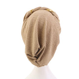 New African Headband Turban Cap Muslim Fried Dough Twists Braid Head Cap Islamic Chemo Hair Care Hats Beanie Headscarf