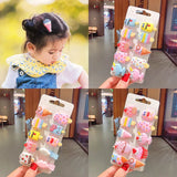 Lot de 10 pinces à cheveux pour enfants, en gel souple, pour filles, mignonnes, avec clips latéraux, motifs dessins animés