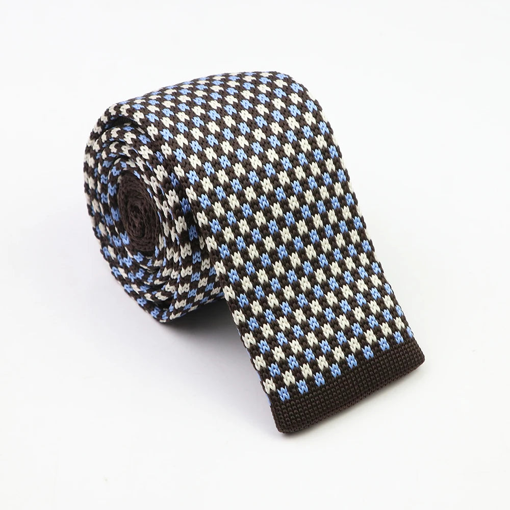 Cravates classiques en tricot pour hommes, cravates décontractées, à pois, à carreaux, pour loisirs, chaudes, pour affaires, mariage, largeur 6 cm