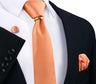 Ensemble de cravates en soie de luxe pour hommes, cravate, mouchoir, boutons de manchette avec anneau en métal doré, broche, costume, fête de mariage, accessoires pour hommes