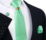 Ensemble de cravates en soie de luxe pour hommes, cravate, mouchoir, boutons de manchette avec anneau en métal doré, broche, costume, fête de mariage, accessoires pour hommes