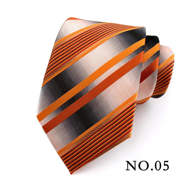 Cravate pour homme 8 cm, motif rayé, jacquard tissé, cravate Ascot, pour homme, pour fête de mariage