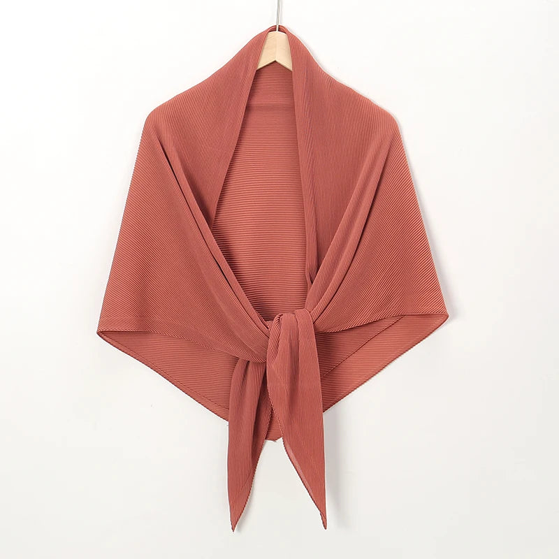 Schlichter übergroßer Crinkle Square Bubble Chiffon Instant Hijab Damen Kopftuch Schal Muslim Faltentuch Solide Ramadan Stola