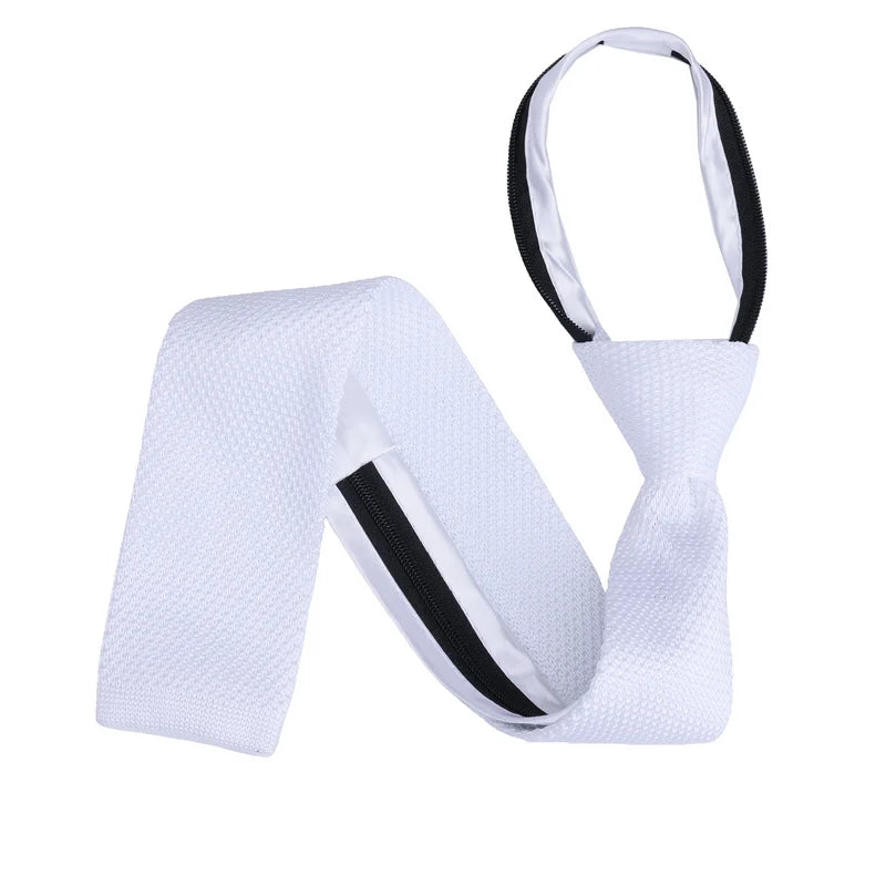 Cravates de mariage pour hommes, mode, cravates noires, chemises blanches, cravates à col, cadeaux, fermeture éclair, cravate en tricot pour hommes, vêtements, accessoires