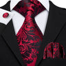 Ensemble élégant de cravates et boutons de manchette en soie à fleurs multiples pour homme, cravate jacquard à fleurs pour mariage, entreprise, fête, événement, Barry.Wang