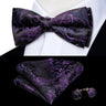 Hi-Tie Nœuds papillon verts de Noël pour hommes Cravate papillon en soie Ensemble de boutons de manchette et mouchoirs pour fête de mariage Nœud papillon uni à carreaux cachemire