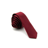 Cravate ultra fine en satin de 3 cm, couleur unie, rouge, jaune, noir, faite à la main, tendance, pour homme, idéale pour une fête de mariage