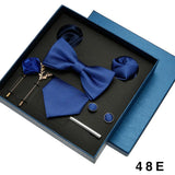 Coffret cadeau pour homme et femme, pochette, cravate, boutons de manchette, broche, couleur unie, pour mariage, affaires, vente en gros