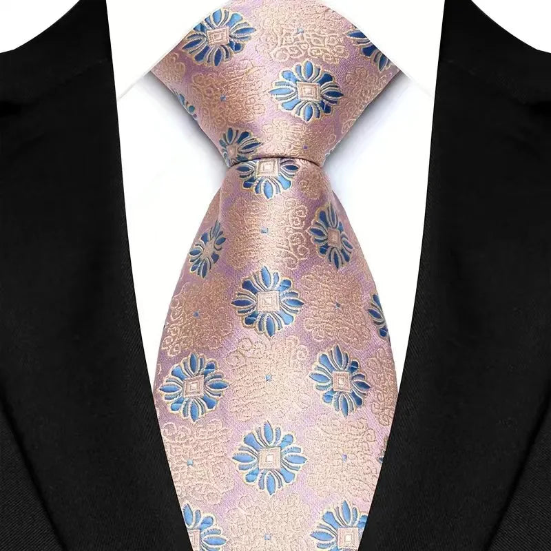 New Men's Classic Plaid Tie Luxury Dot 8cm Jacquard Neck Tie Necktie For Men Business Wedding Party Daily Wear Accessory