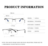 2023 New Titanium Half Frame Glasses Business Square Eyeglass Frames Myopia Hyperopia Prescription Eyeglasses Eyewear