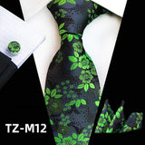 Ensemble de cravates en soie rose floral pour hommes, ensemble de cravates de fête de mariage, mouchoir, broche, boutons de manchette, accessoires pour hommes de haute qualité Gravata
