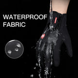 Autumn Winter Motorbike Gloves Men Women Windproof Anti-slip Touchscreen Fleece Keep Warm for Work Gloves Men Sports Bike Black