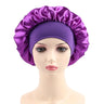 Women's Satin Solid Elastic Wide-brimmed Sleeping Hat Unisex Head Wrap Elastic Band Cap Hair Care Bonnet Night Hat bonnet