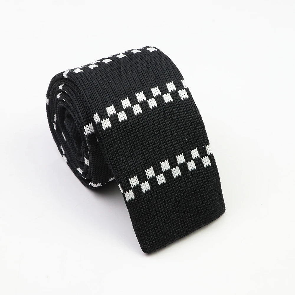 Cravates classiques en tricot pour hommes, cravates décontractées, à pois, à carreaux, pour loisirs, chaudes, pour affaires, mariage, largeur 6 cm