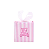 10 Stück Cartoon-Bären-Süßigkeitenbox mit Bändern für Baby-Mädchen-Jungen-Geschlechts-Enthüllungsparty-Babyparty-Party-Gastgeschenkboxen