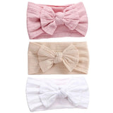 Lot de 3 bandeaux élastiques et doux pour bébé, jolis nœuds, accessoires pour cheveux