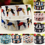 Ruban gros-grain imprimé chien dessin animé 22 mm, 25 mm, 38 mm, 75 mm, décoration de fête, rubans de satin de 10 mètres