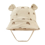 Muslin Cotton Baby Hat Summer Infant Cap Soft Baby Sun Hats Panama for Kids Girls Boys Bucket Hat Accessories Children 3-12M