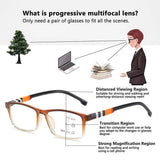 Blue Ray Blocking Anti-Blue Light Reading Glasses Multifocal Progressive Near Far Square Eyeglasses Ultralight PC