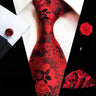Ensemble de cravates en soie rose floral pour hommes, ensemble de cravates de fête de mariage, mouchoir, broche, boutons de manchette, accessoires pour hommes de haute qualité Gravata