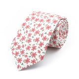 New Chic Floral Tie For Men Women 100% Cotton Beautiful Elegant Flower Necktie White Blue Narrow Skinny Wedding Casual Cravat