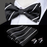 Hi-Tie Marque Soie Pré-noué Homme Nœud Papillon Mouchoir Boutons de Manchette Ensemble Nœud Papillon pour Homme Jacquard Solide Cachemire Floral Mariage Cadeau d'Affaires