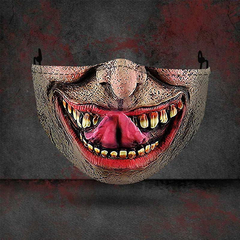 1 masque anti-poussière filtre adulte grande bouche masques faciaux 3D mascara Halloween masculin réutilisable lavable masque de clown mascara divertida