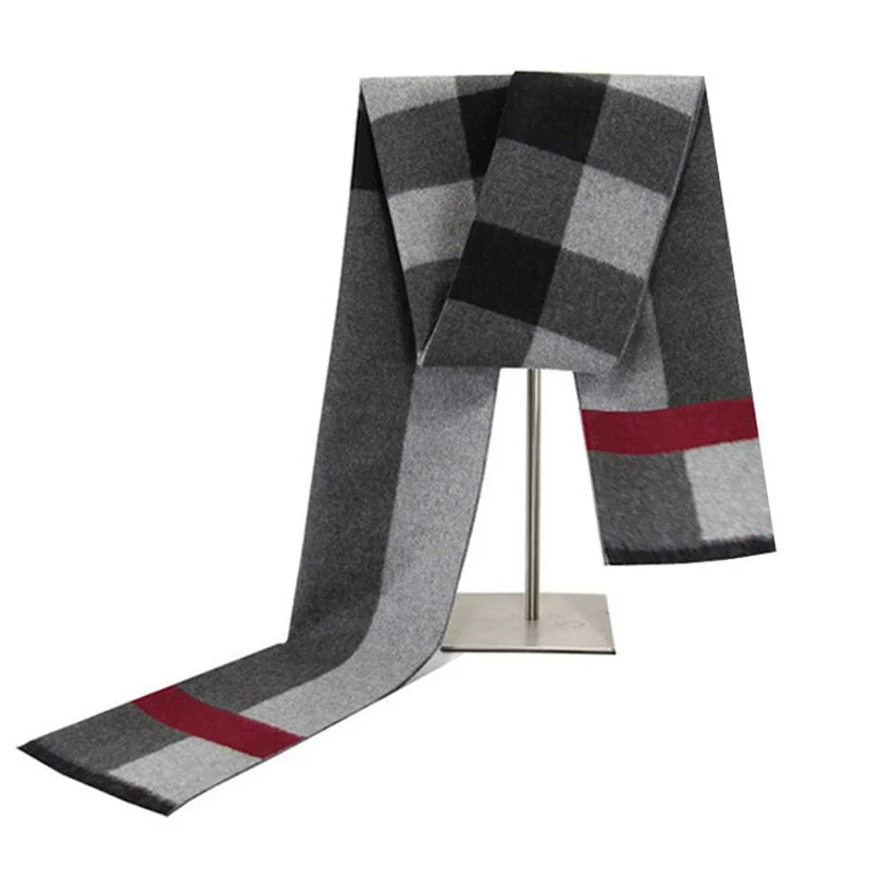 Écharpe à carreaux pour hommes, nouvelle mode automne-hiver 2022, pashmina, épaisse et chaude, en cachemire, longue écharpe classique pour hommes