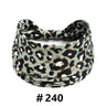 Leopard Print Headbands for Women Wide Boho Turban Head Wraps Cotton Knotted Elastic Hairbands Non Slip Workout Hair Accessories