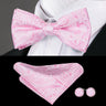 Hi-Tie Marque Soie Pré-noué Homme Nœud Papillon Mouchoir Boutons de Manchette Ensemble Nœud Papillon pour Homme Jacquard Solide Cachemire Floral Mariage Cadeau d'Affaires