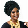 Fashion Women Elastic Ruffle African Turban Cap Lady Head Wraps Nigeria Wedding Auto Gele Headtie Party Headgear Headwear Hat