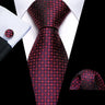 Barry.Wang Ensemble cravate et mouchoir en soie à carreaux pour homme, motif jacquard, idéal pour un mariage, un marié ou une équipe