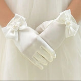 Mädchenhandschuhe mit Schleife, bezaubernde Party-Fäustlinge, Zeremonie, Kommunion, Kleid, Zubehör, Kinder, Oper, Abendparty