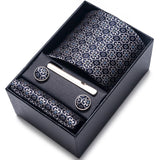 Cravate pour homme, tout nouveau style, cadeau de mariage, ensemble de pochettes, boîte à cravates, accessoires de costume noirs pour hommes
