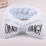 Letter OMG Headbands for Women Girls Bow Wash Face Turban Makeup Elastic Hair Bands Coral Fleece Hair Accessories