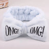 Letter OMG Headbands for Women Girls Bow Wash Face Turban Makeup Elastic Hair Bands Coral Fleece Hair Accessories