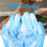 Reinigungshandschuhe für die Tierpflege, Badehandschuh für Hunde und Katzen, indirekter Shampoo-Gel-Schrubber, sauberer weicher Silikonhandschuh, Hand- und Hautschutz