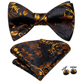 Dropshipping Jacquard Silk Mens Self Bow Tie Hanky Cufflinks Set Male Butterfly Knot Bowtie Wholesale for Male Wedding Business