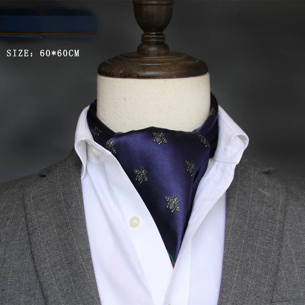 Foulard en soie britannique pour hommes, petite serviette carrée, foulard en soie satinée, foulard pour hommes, style coréen, printemps-automne, affaires pour hommes