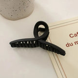 Pinces à cheveux carrées noires en acrylique pour femmes, grandes pinces à cheveux géométriques mates et givrées, style requin, minimalistes, pour le quotidien