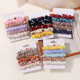 5Pcs/Set Simple Solid Color Elastics Hair Ties for Women Thick Hair Soft No Hurt Hair Ponytail Holder Hair Rope Hair Accessories